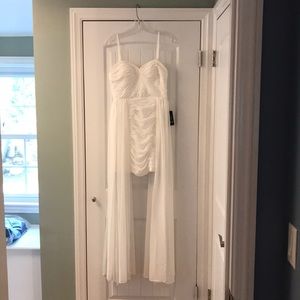 White strapless dress